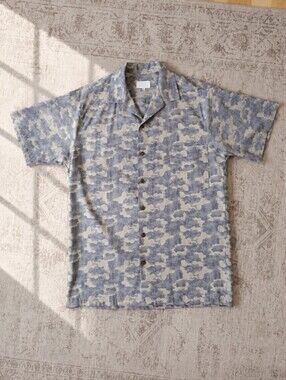 Tribe Kelley Blue Camo Button-Up Shirt – Men's‎ Large